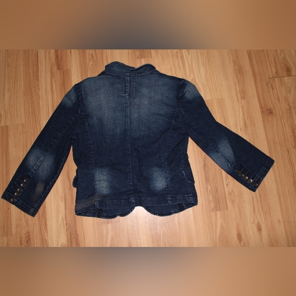 Jessica Simpson cropped jean jacket juniors size Large - Picture 4 of 6